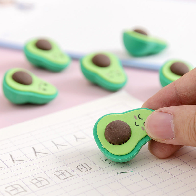 Wholesale Cute Expression Avocado Box TPR Rubber Set